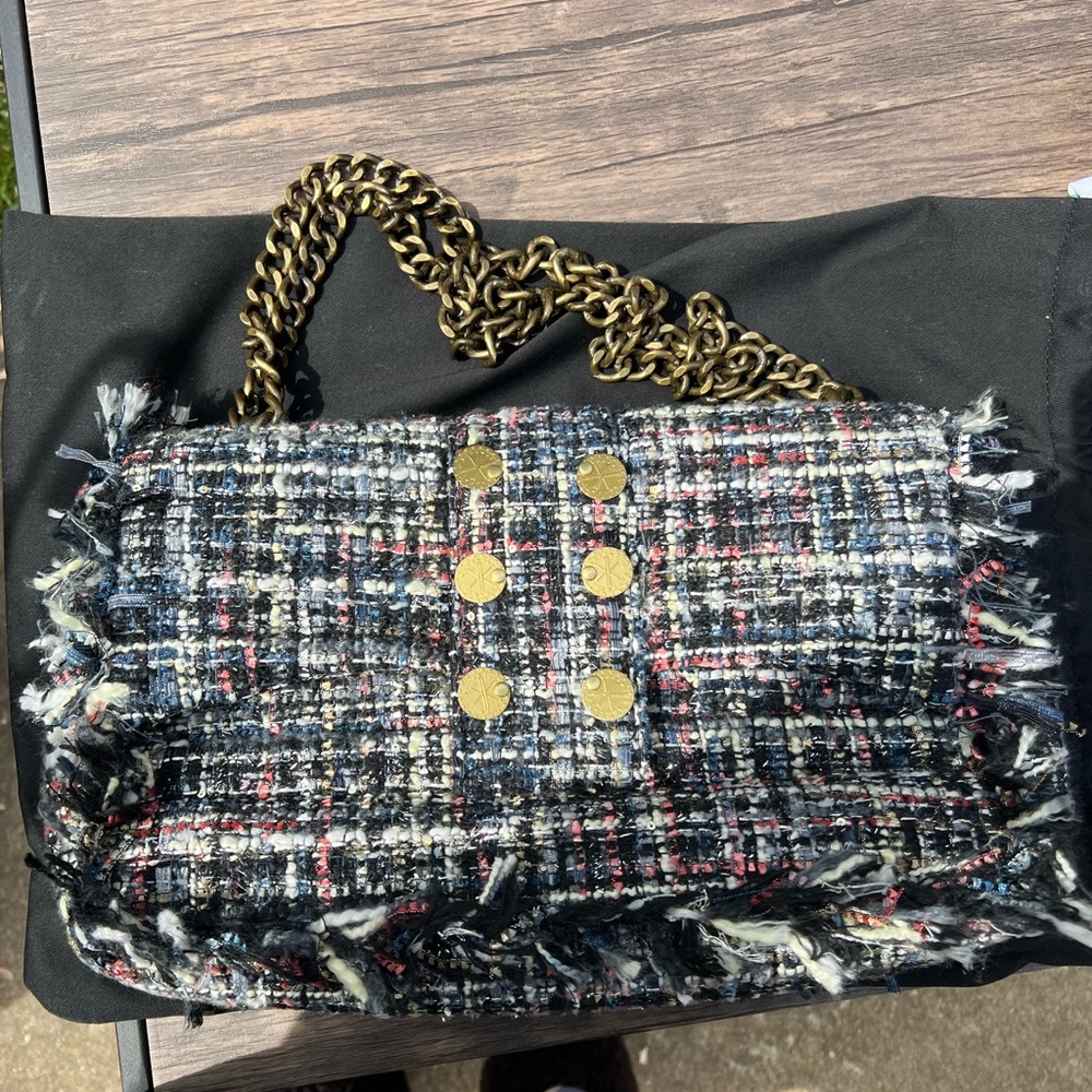 Kooreloo Chic Tweed Chain Strap Bag